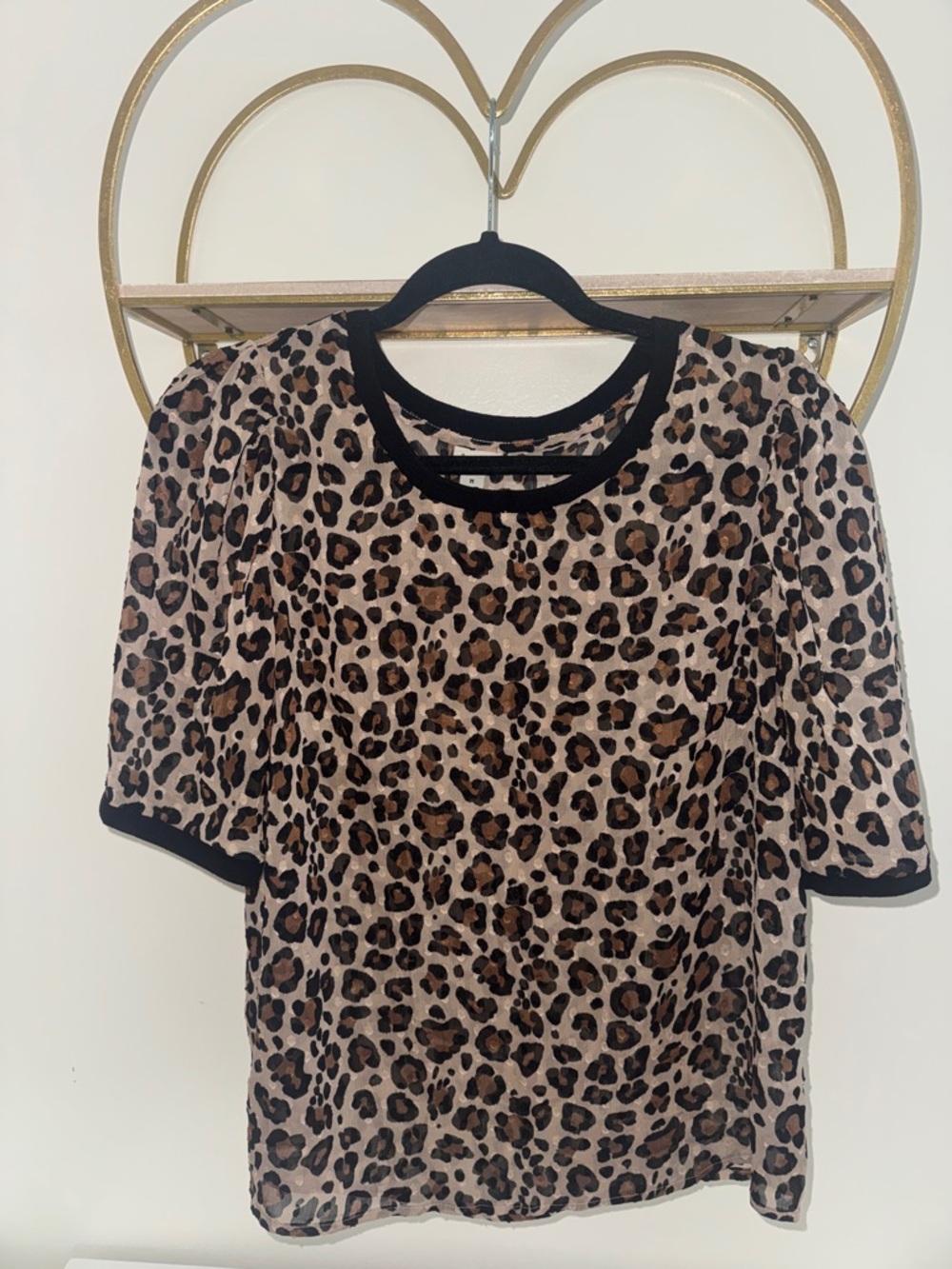 A New Day semi sheer Leopard Top